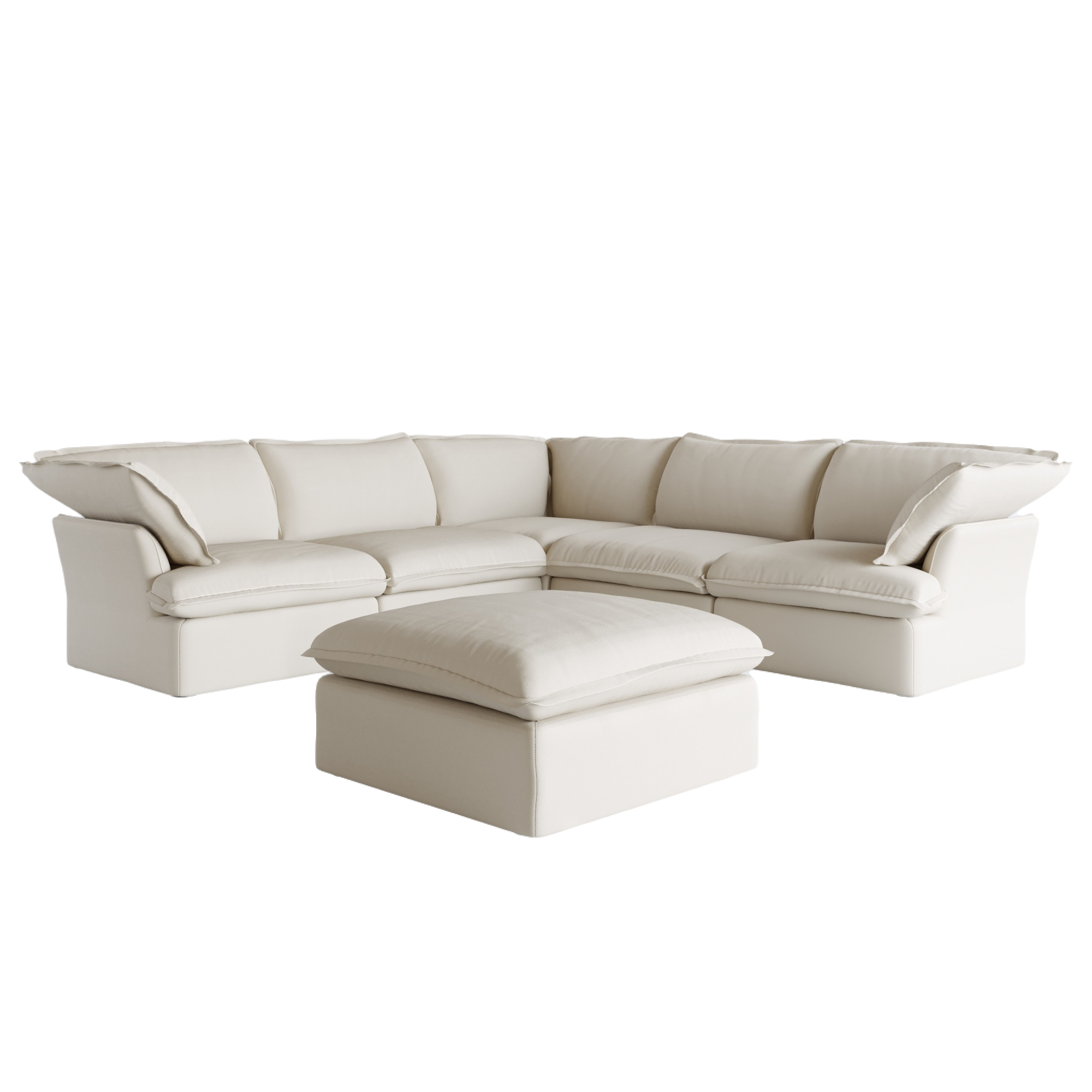 Halo Modular Washable 5 Seater Corner Sectional + Ottoman - Mirewood modular sofa