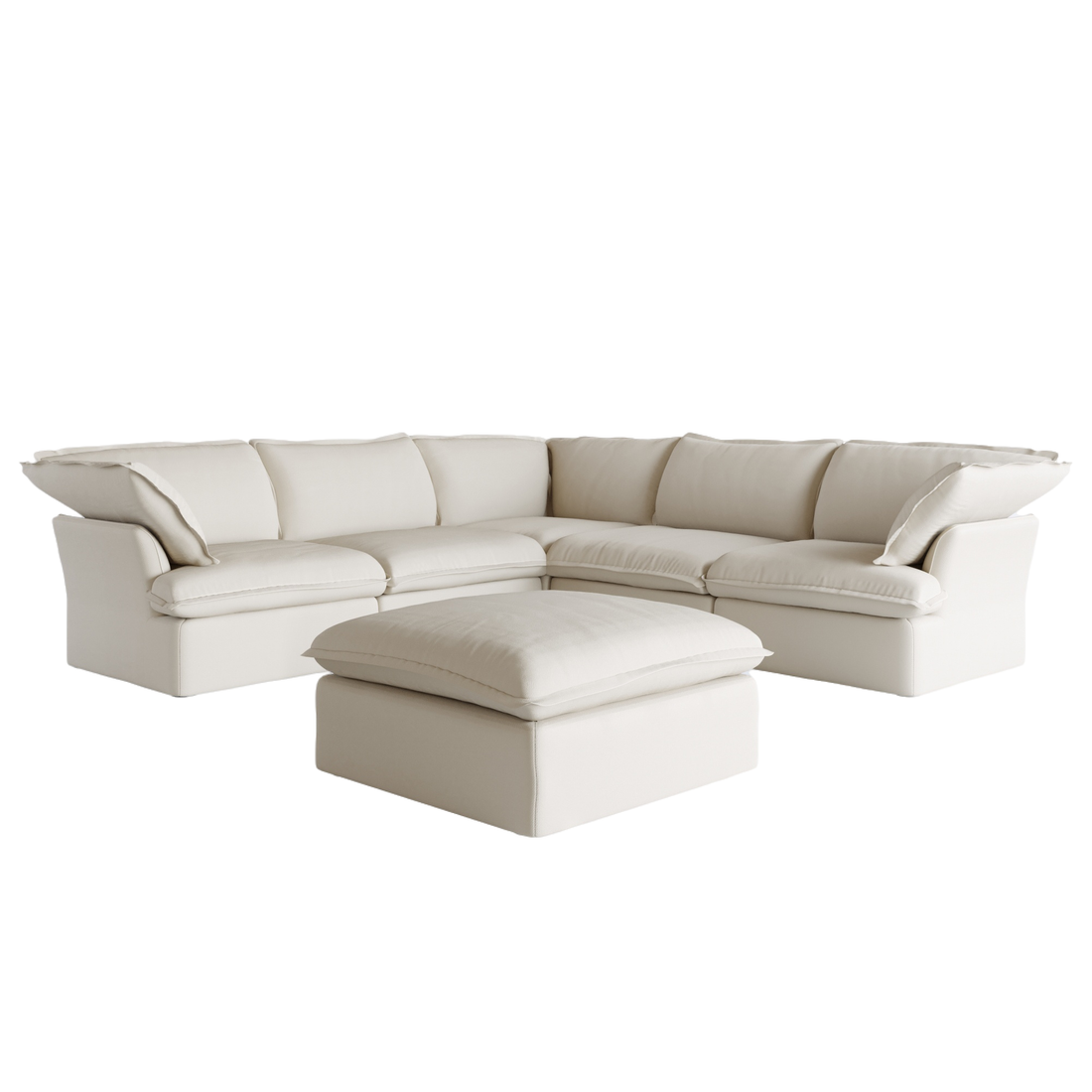 Halo Modular Washable 5 Seater Corner Sectional + Ottoman - Mirewood modular sofa